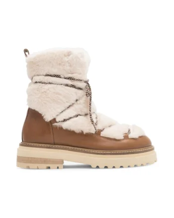 Botine dama,  590559, Piele naturala, Maro,