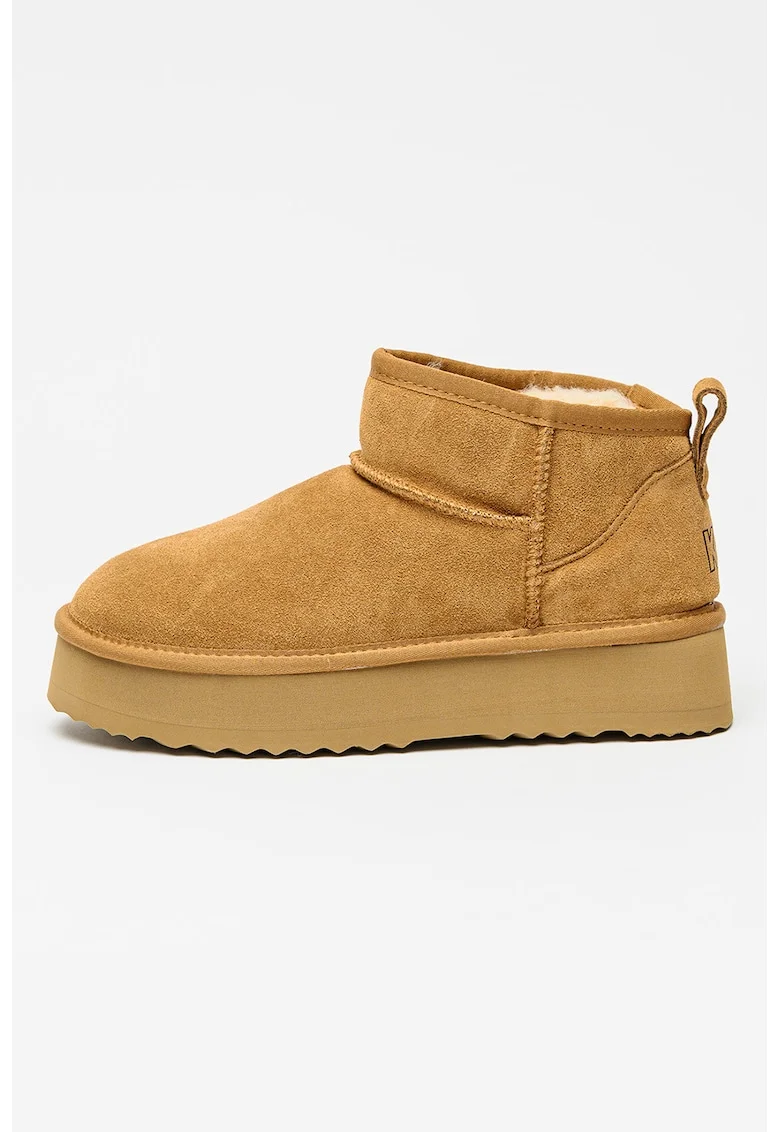 Ghete de piele intoarsa fara inchidere Brogan, Caramel