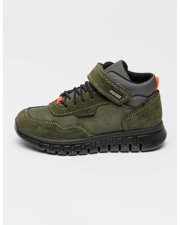 Ghete din piele intoarsa si material textil cu tehnologie Gore-Tex, Kaki inchis