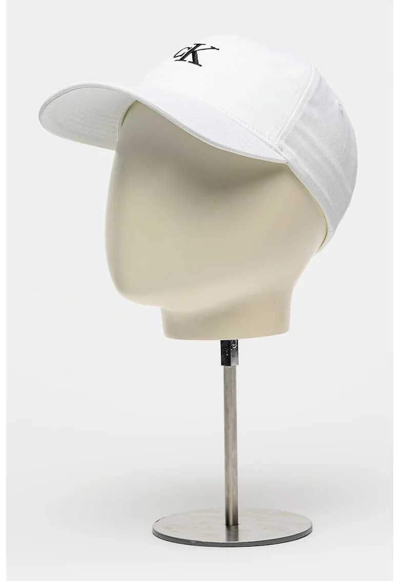 Sapca baseball din bumbac cu broderie logo, Alb fildes/Negru