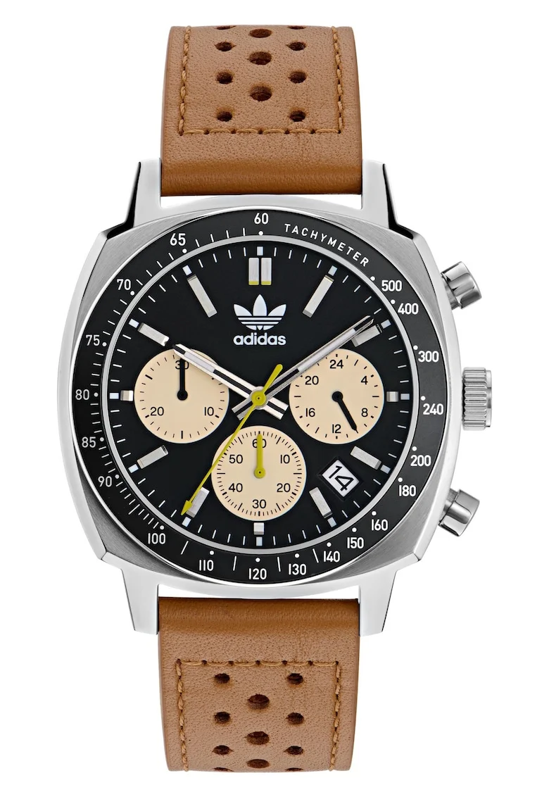 Ceas barbatesc  MASTER ORIGINALS ONE CHRONO, argintiu, curea din piele naturala, 44x12mm, rezistenta la apa 10 ATM