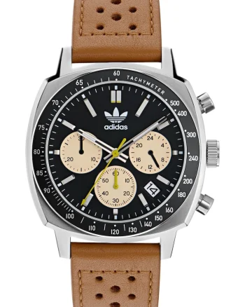 Ceas barbatesc  MASTER ORIGINALS ONE CHRONO, argintiu, curea din piele naturala, 44x12mm, rezistenta la apa 10 ATM