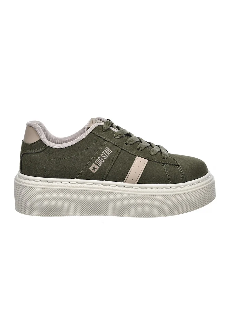 Tenisi low-cut din material textil cu imprimeu logo, Bej inchis/Kaki inchis