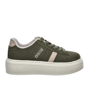 Tenisi low-cut din material textil cu imprimeu logo, Bej inchis/Kaki inchis