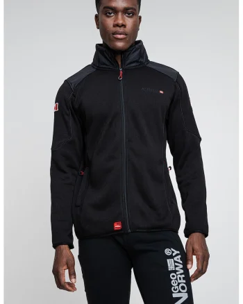 Bluza de trening din fleece cu fermoar Turbine, Negru