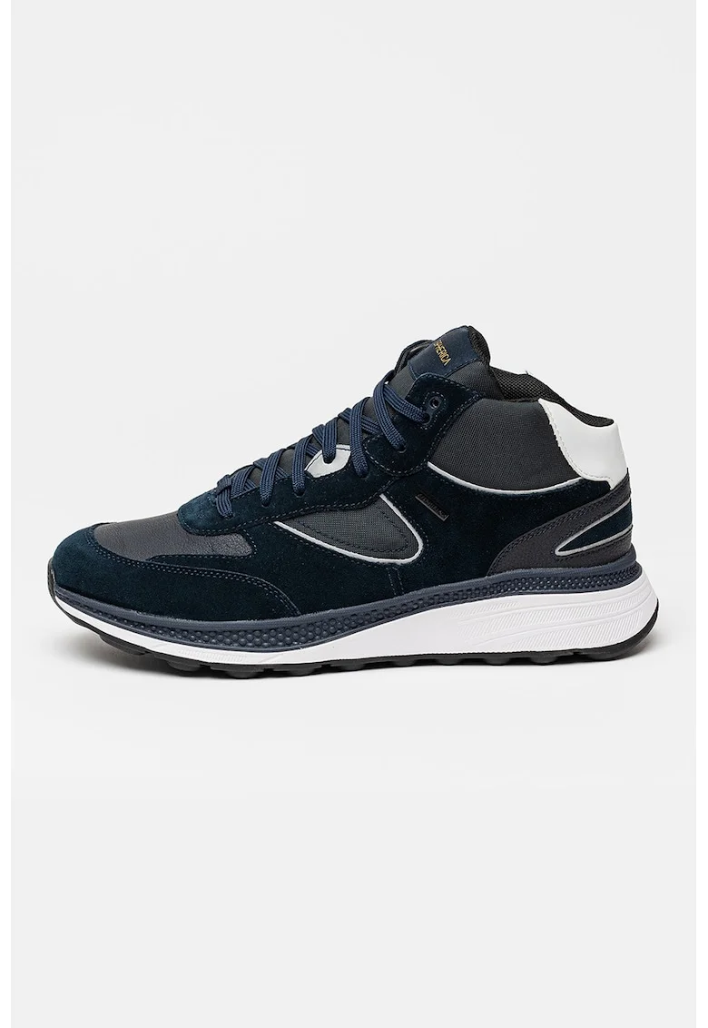 Pantofi sport cu detalii de piele intoarsa Spherica, Gri antracit/Bleumarin