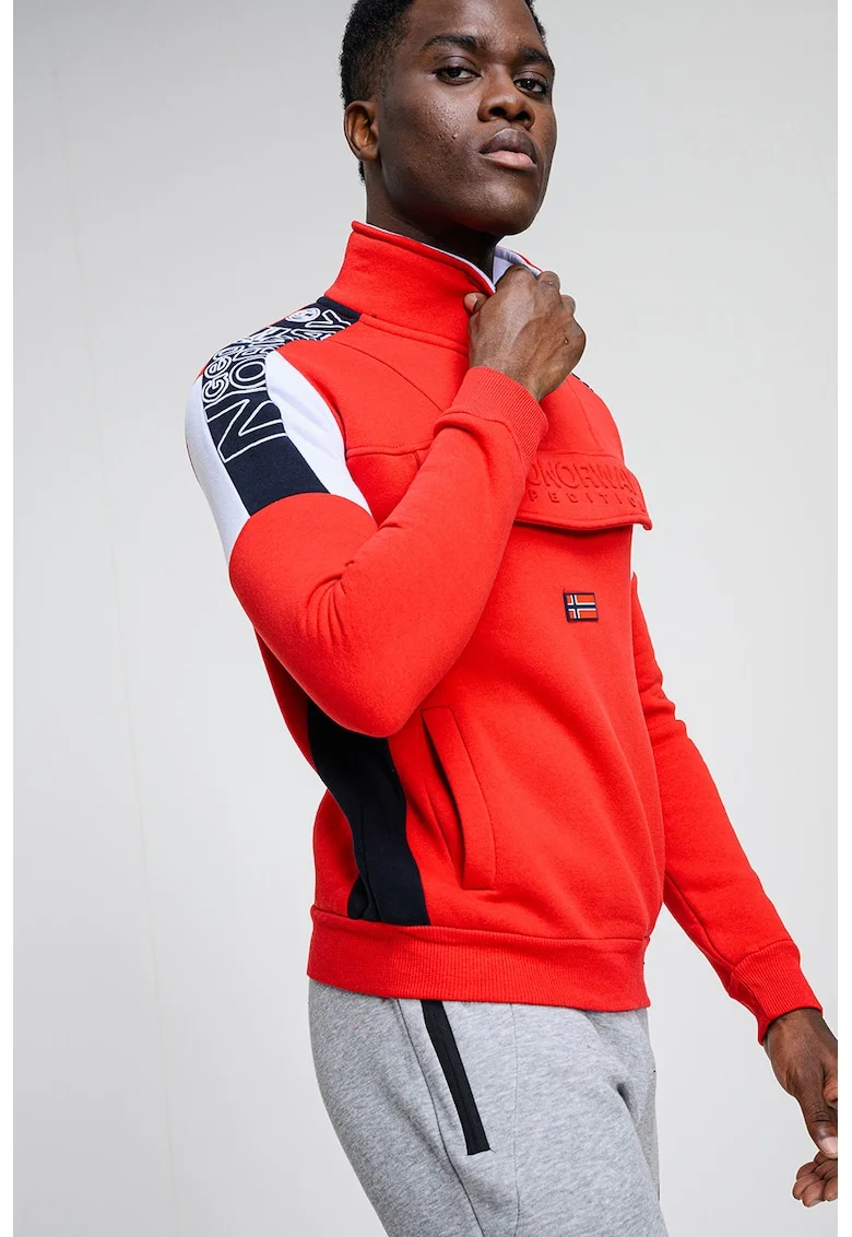 Bluza de trening cu logo Fagostino, Rosu/Alb/Negru