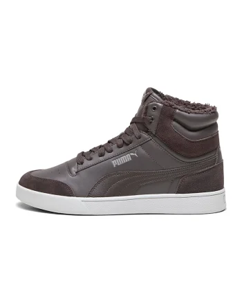 Pantofi sport mid-high cu insertii de piele intoarsa Suffle Fur Forest Night, Gri inchis, 6