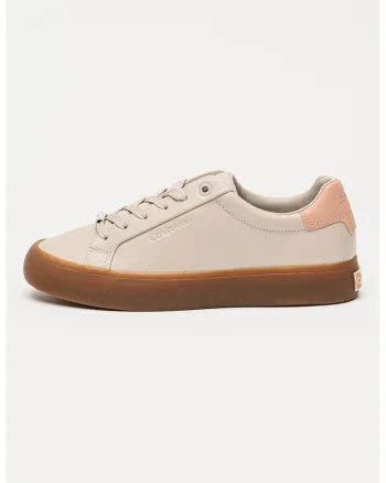 Pantofi sport low-cut de piele, Roz prafuit/Grej