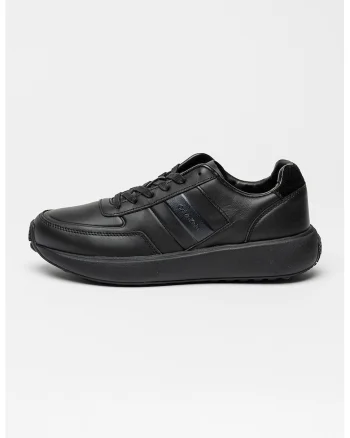 Pantofi sport de piele cu logo City Runner, Negru