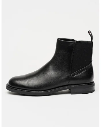 Ghete de piele cu fermoar lateral, Negru