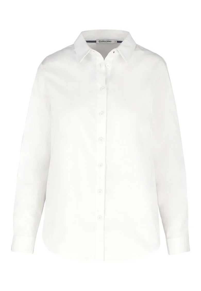 Camasa pentru femei  K-Swan, alb, din bumbac, Regular Fit
