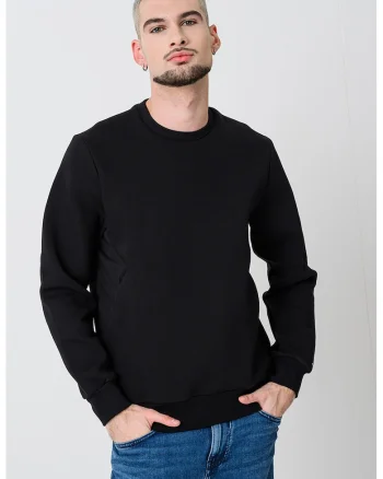 Bluza regular fit de trening din amestec de bumbac, Negru