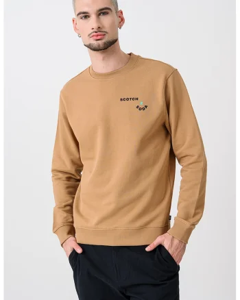 Bluza de trening cu model grafic, Caramel