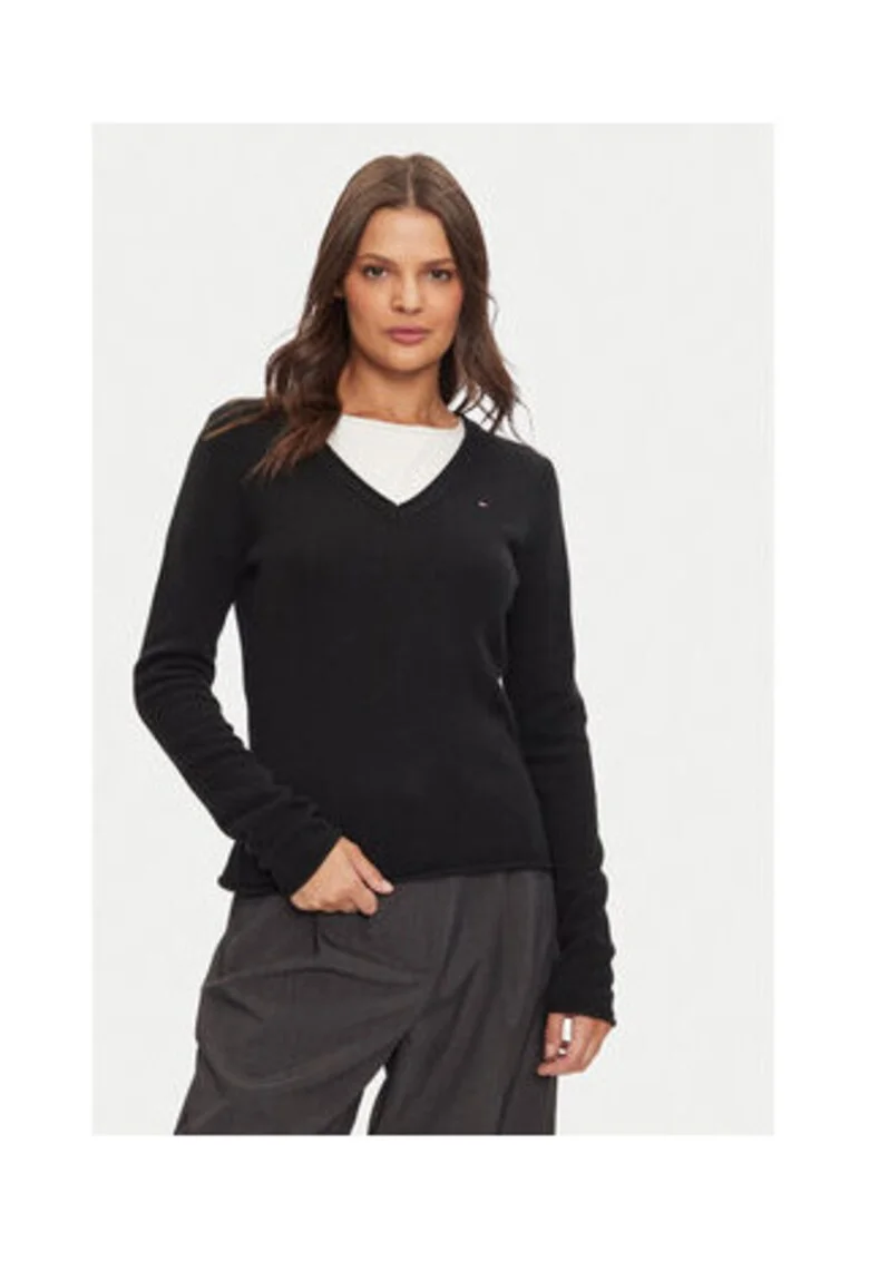 Pulover Dama,  Negru, 100% lana reciclata, Negru