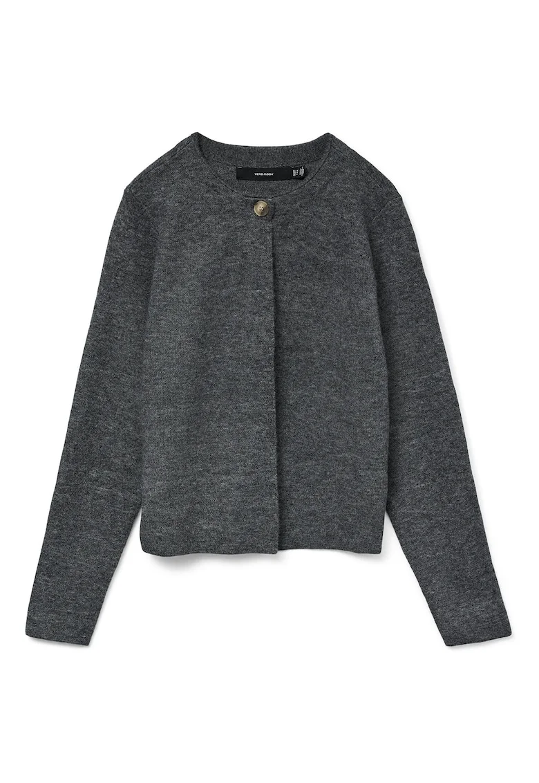 Cardigan de dama,  Gri, 47% poliester reciclat, 28% poliester, 25% nailon, Gri