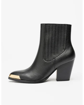 Botine de piele cu toc, Negru