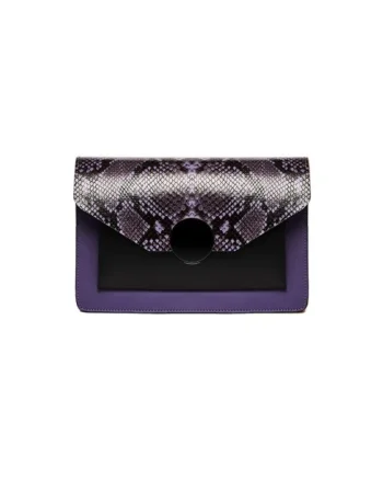 Geanta dama piele,  Ivona, mov negru, 26x7x18 cm