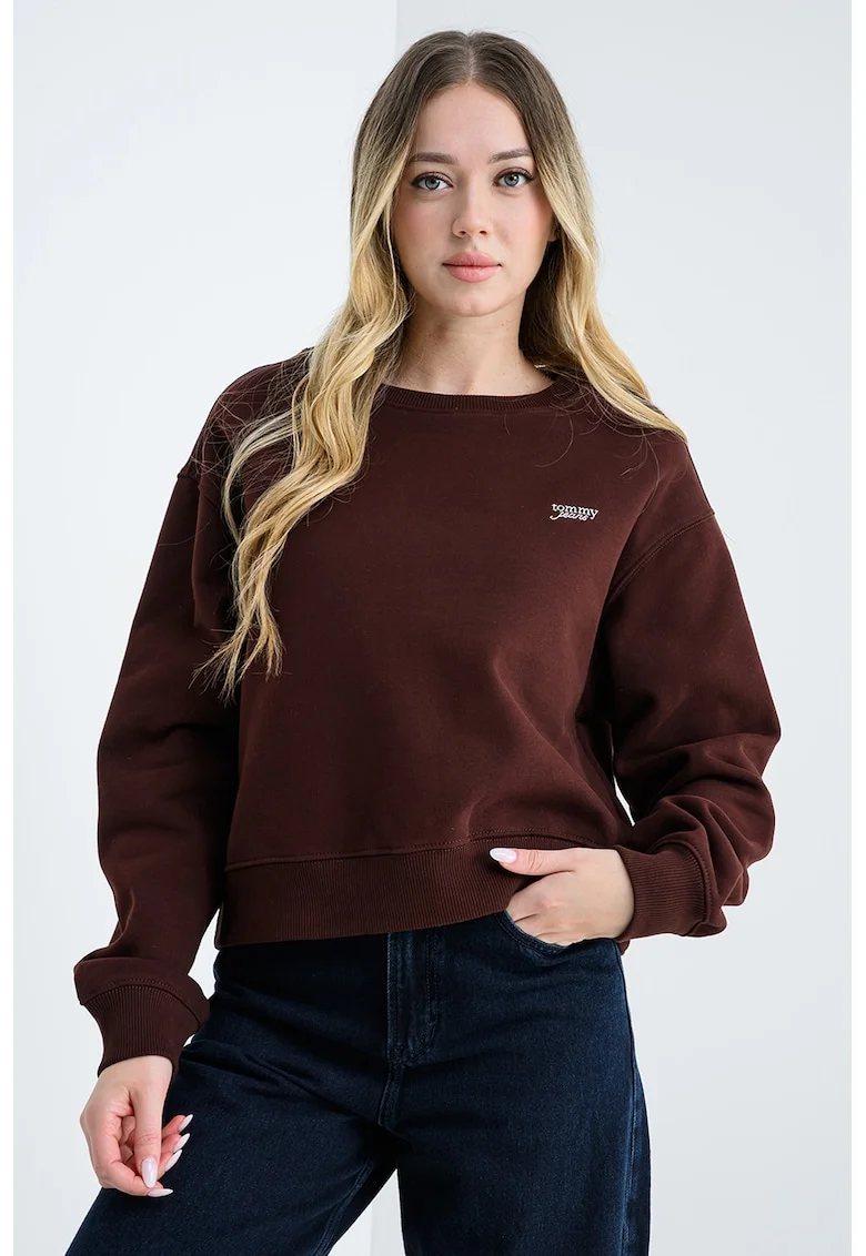 Bluza de trening lejera cu decolteu la baza gatului, Violet