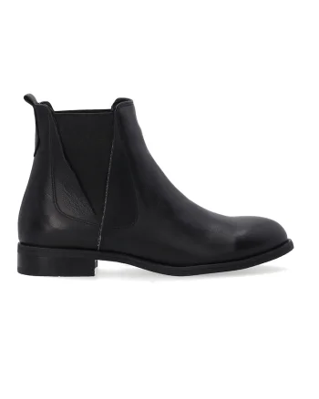 Botine din piele pentru femei cu insertii elastice
