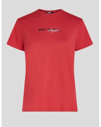 Tricou cu imprimeu logo, Rosu