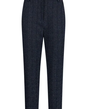 Pantaloni regular fit cu talie medie, Albastru inchis