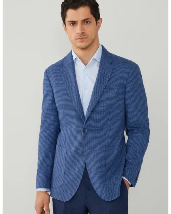 Sacou din amestec de in HM443336, Albastru