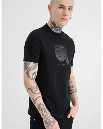 Tricou cu imprimeu logo, Negru