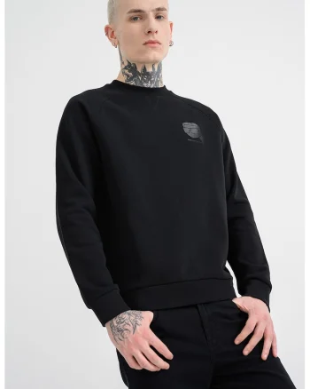 Bluza de trening cu imprimeu logo, Negru