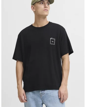 Tricou lejer cu imprimeu pe partea din spate, Negru/Kaki/Albastru