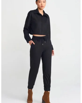 Pantaloni dama,  pantaloni casual, negru, Negru