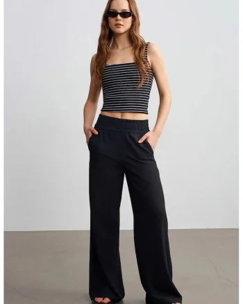 Pantaloni dama,  negru, Negru