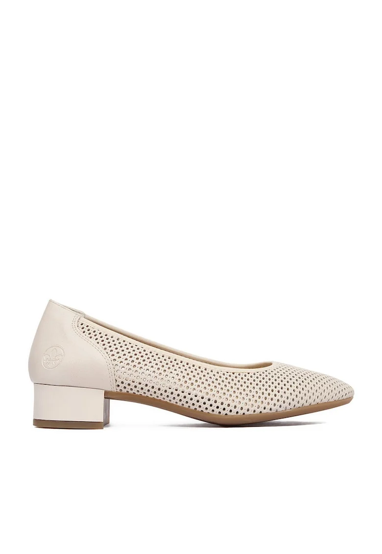 Pantofi dama,  bej, piele naturala, varf rotund,