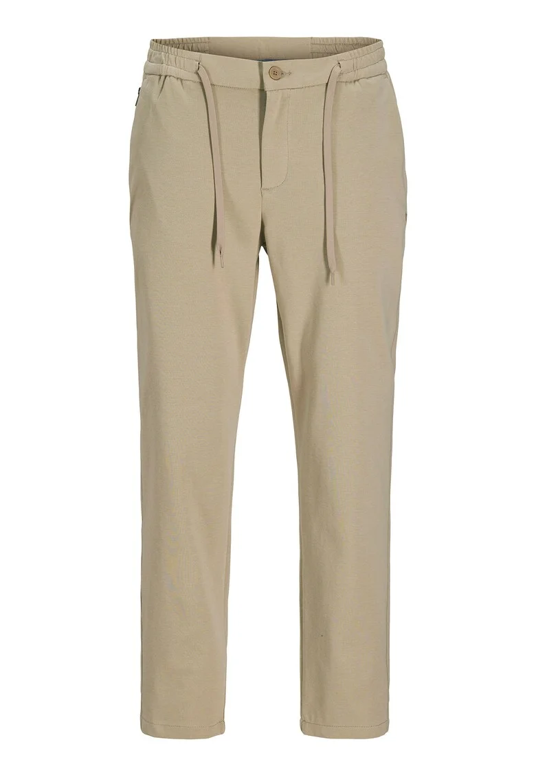 Pantaloni din stofa Barbati, Jack Jones, Bej, 72% bumbac, 23% poliester reciclat, 5% elastan, Bej