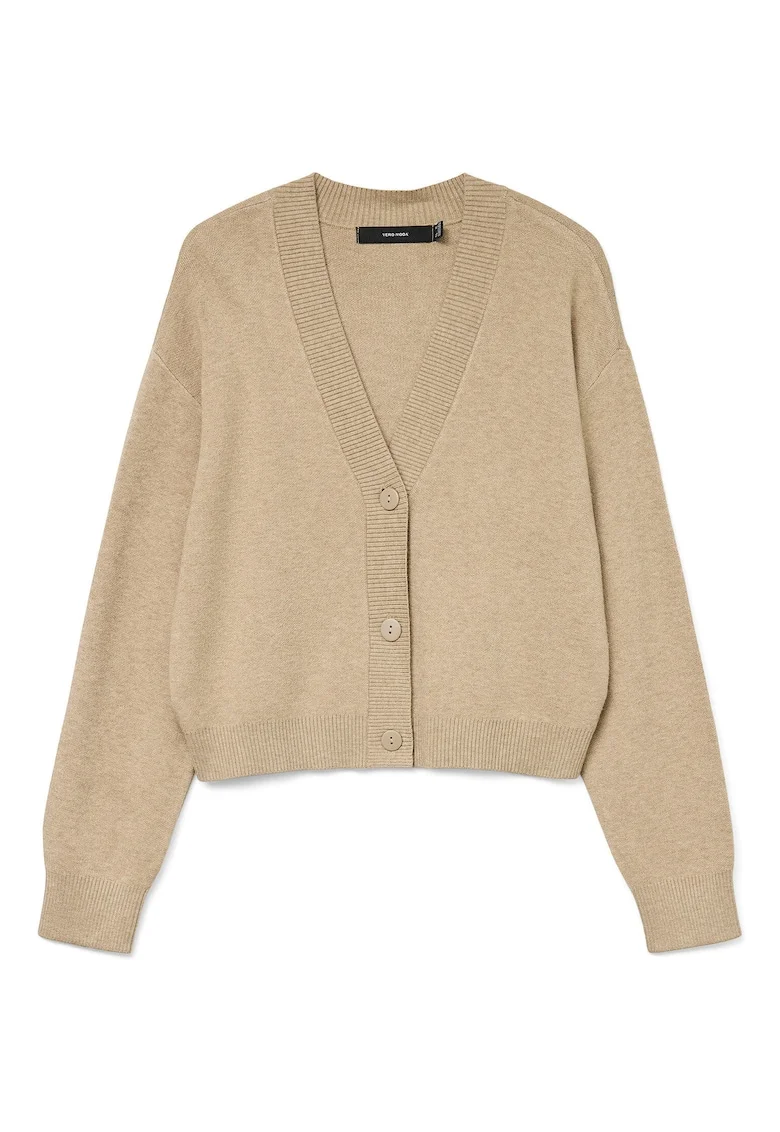 Cardigan  bej, 50% viscoza, 28% poliester, 22% nailon, Bej