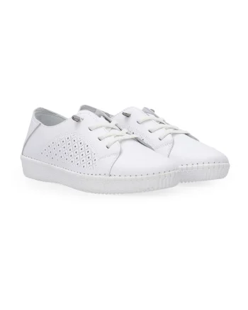 Pantofi sport din piele naturala cu perforatii laterale