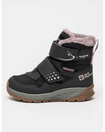 Ghete cu velcro si garnituri textile Polar Bear, Negru/Lila