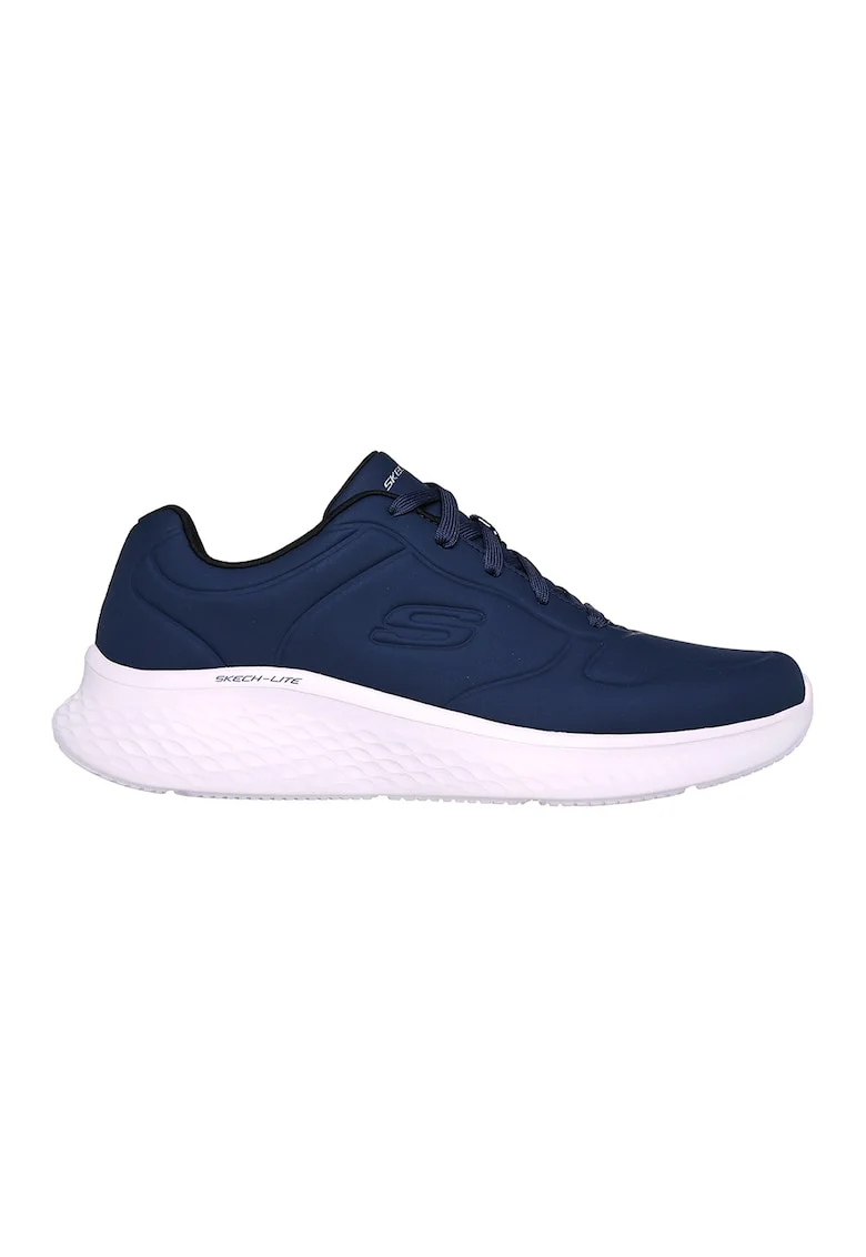 Pantofi sport din piele ecologica cu detalii texturate, Bleumarin