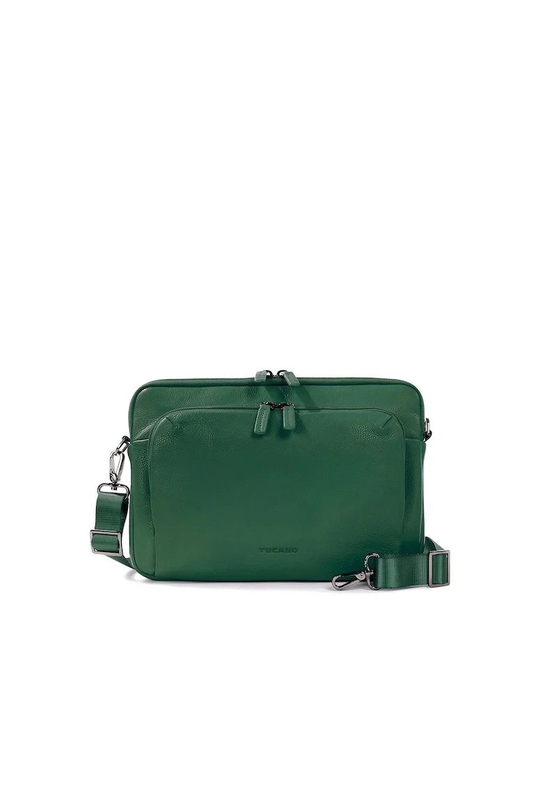 Geanta unisex piele pentru laptop, Verde, 23 x 34 x 8.5 CM