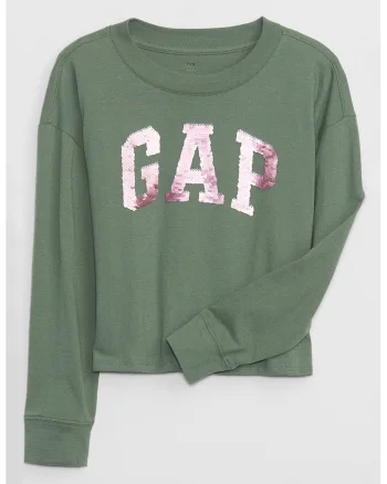Bluza cu logo si decolteu rotund, Verde aquamarin/Roz prafuit