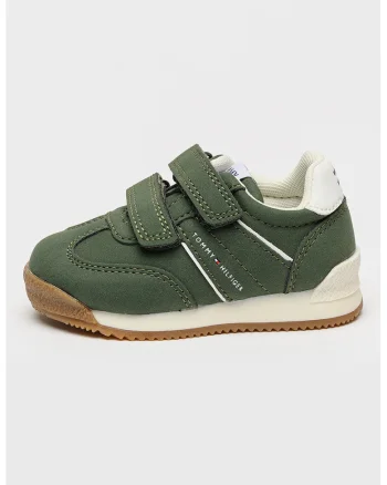 Pantofi sport low-cut cu velcro, Verde/Alb murdar