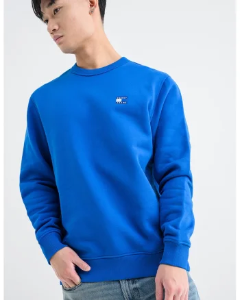 Bluza de trening cu decolteu la baza gatului si logo, Albastru royal