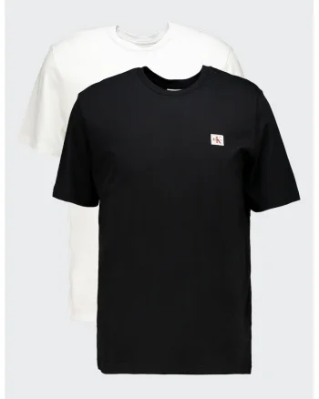 Set de tricouri din bumbac - 2 piese, Alb/Negru