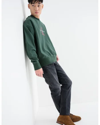 Bluza de trening din amestec de bumbac cu imprimeu logo, Visiniu/Verde englez