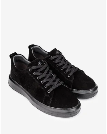 Pantofi barbati din piele intoarsa neagra