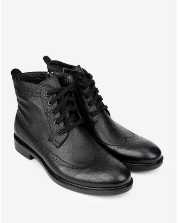 Ghete barbati confectionate din piele texturata neagra