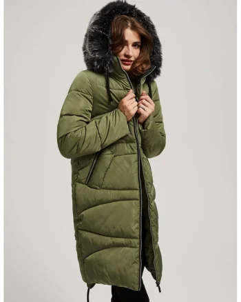 Jacheta matlasata cu gluga izolata, Verde