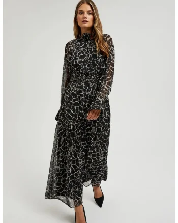Rochie maxi neagra evazata, Negru