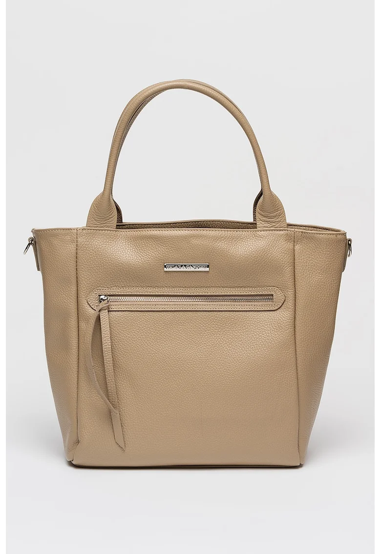 Geanta tote cu bareta detasabila, Maro taupe