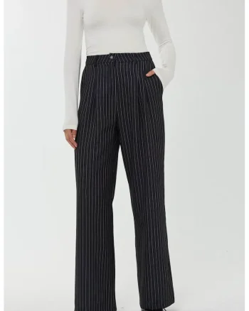 Pantaloni dama  bleumarin cu dungi, Albastru